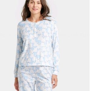 NEW women's Target Wondershop Polar Bear Pj holiday pajamas set top bottom Large